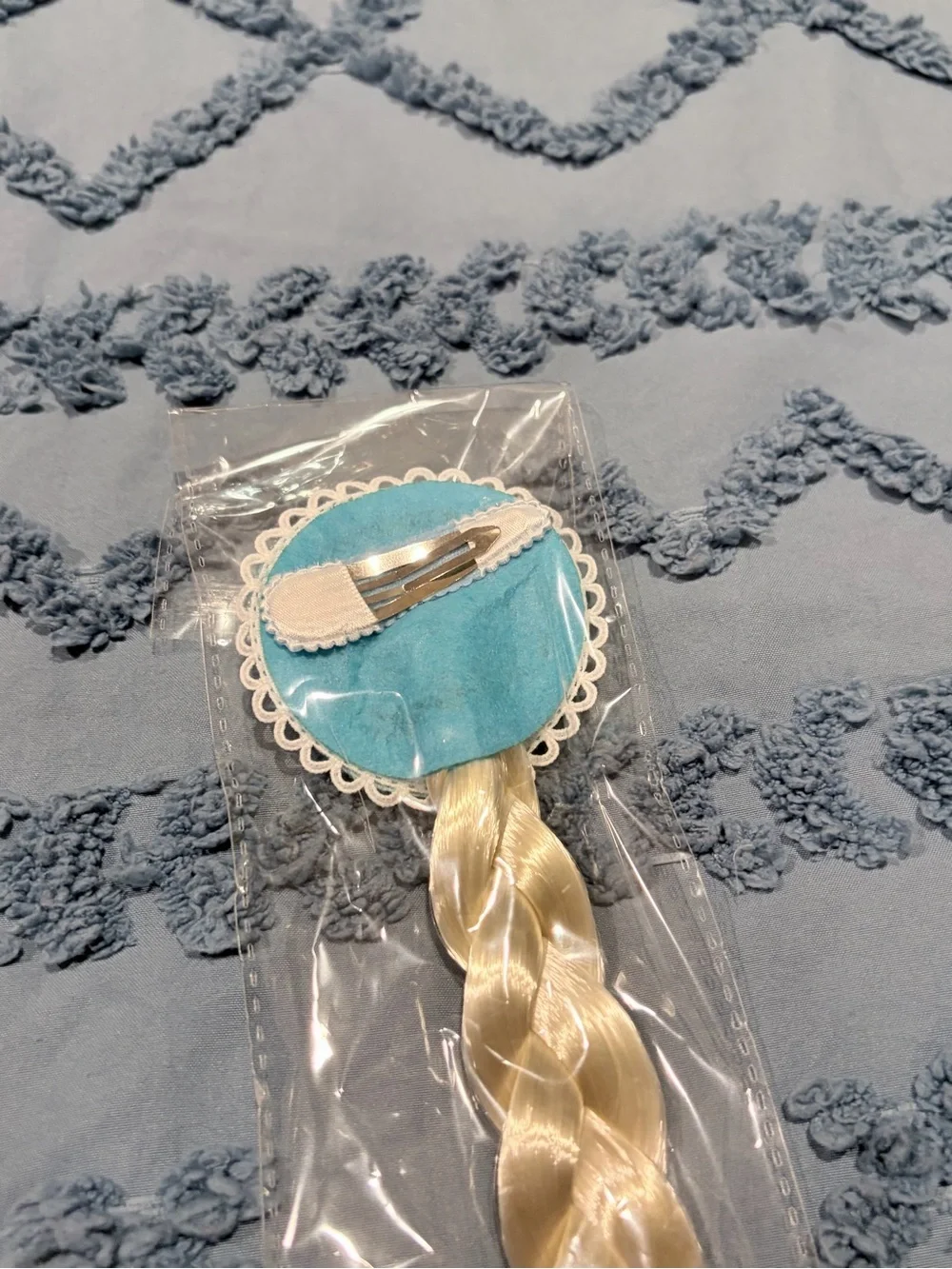 Frozen Elsa Blonde Braid Hair Clip Snowflake Princess Costume Accessory-New